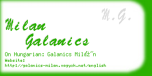 milan galanics business card